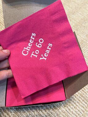 Cheers to 60 Years Cocktail Napkins by Mark and Graham (hot pink /‎ 50)